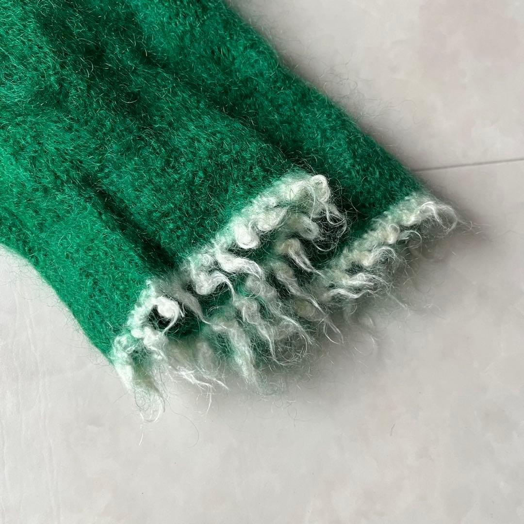 美品✨アカネウツノミヤAKANEUTSUNOMIYA モヘア混カーディガン緑 S