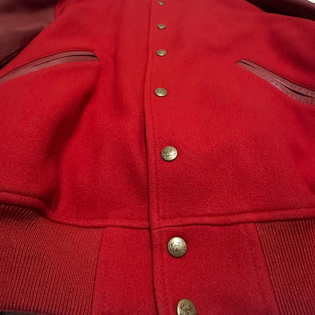希少】Karl Helmut カールヘルム 袖革スタジャン ワッペン 赤 - メルカリ