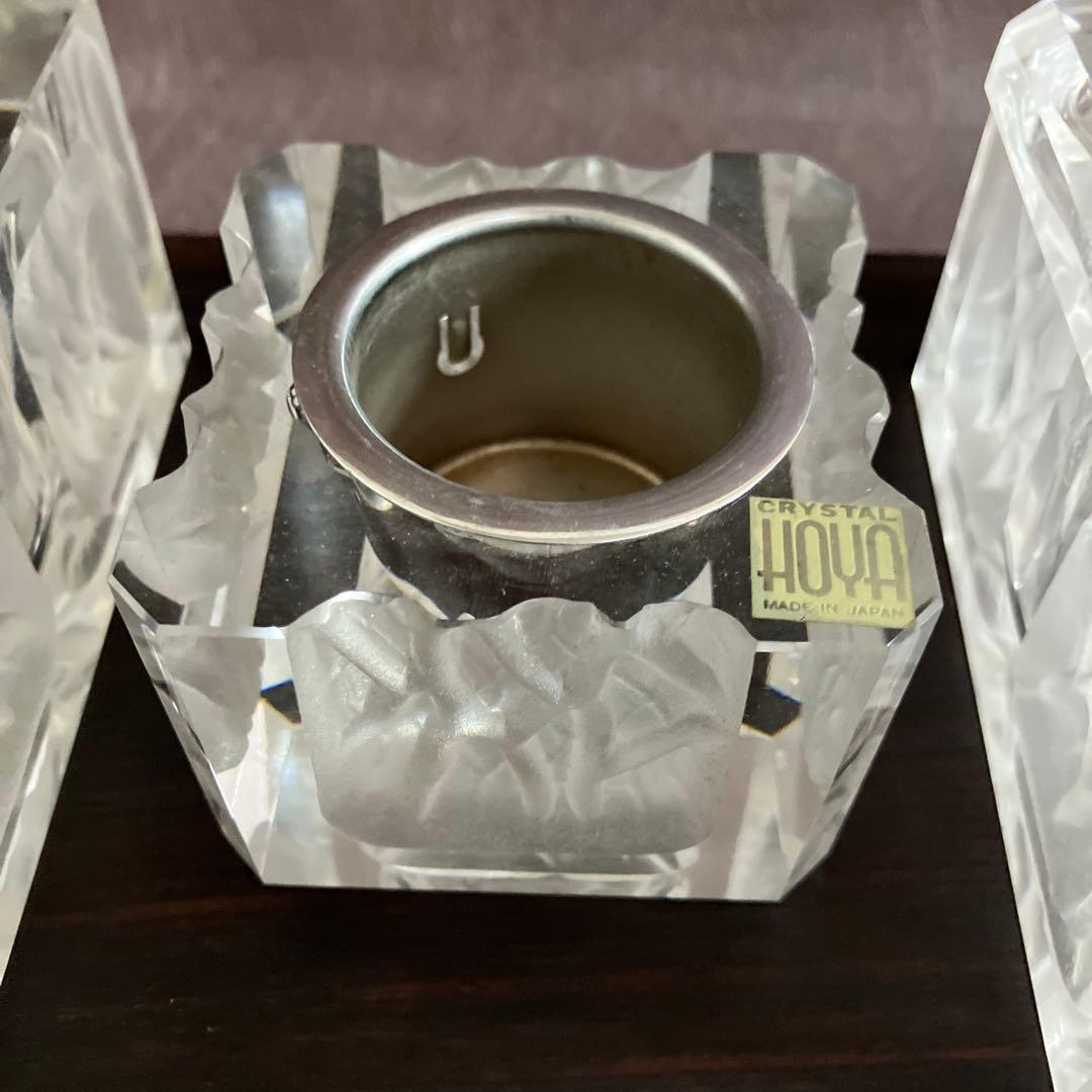 HOYAクリスタル 保谷クリスタル 灰皿セット 応接セット昭和レトロ