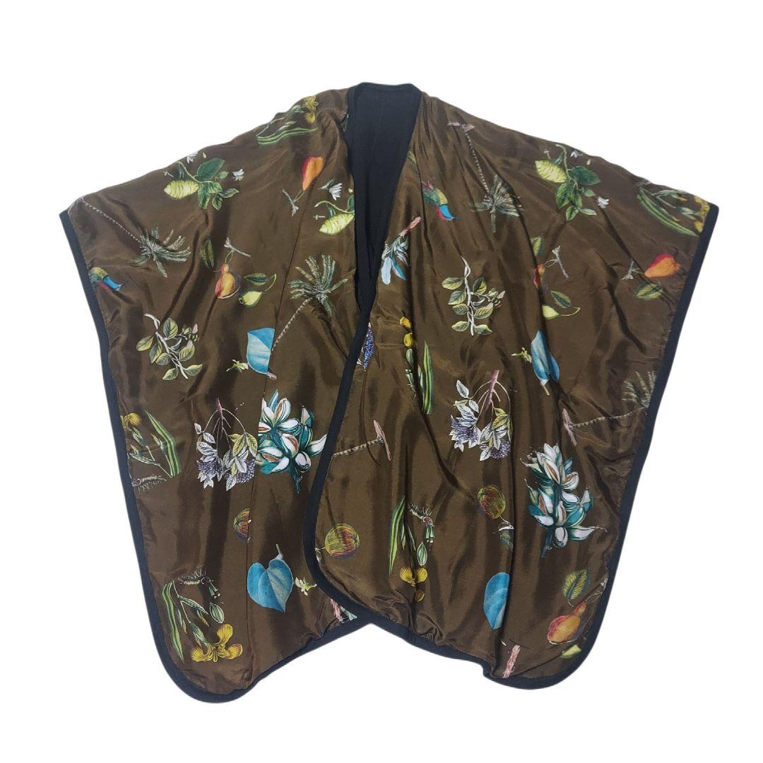 希少✨ CABaN キャバン 羽織 ボタニカル シルク100% リバーシブル