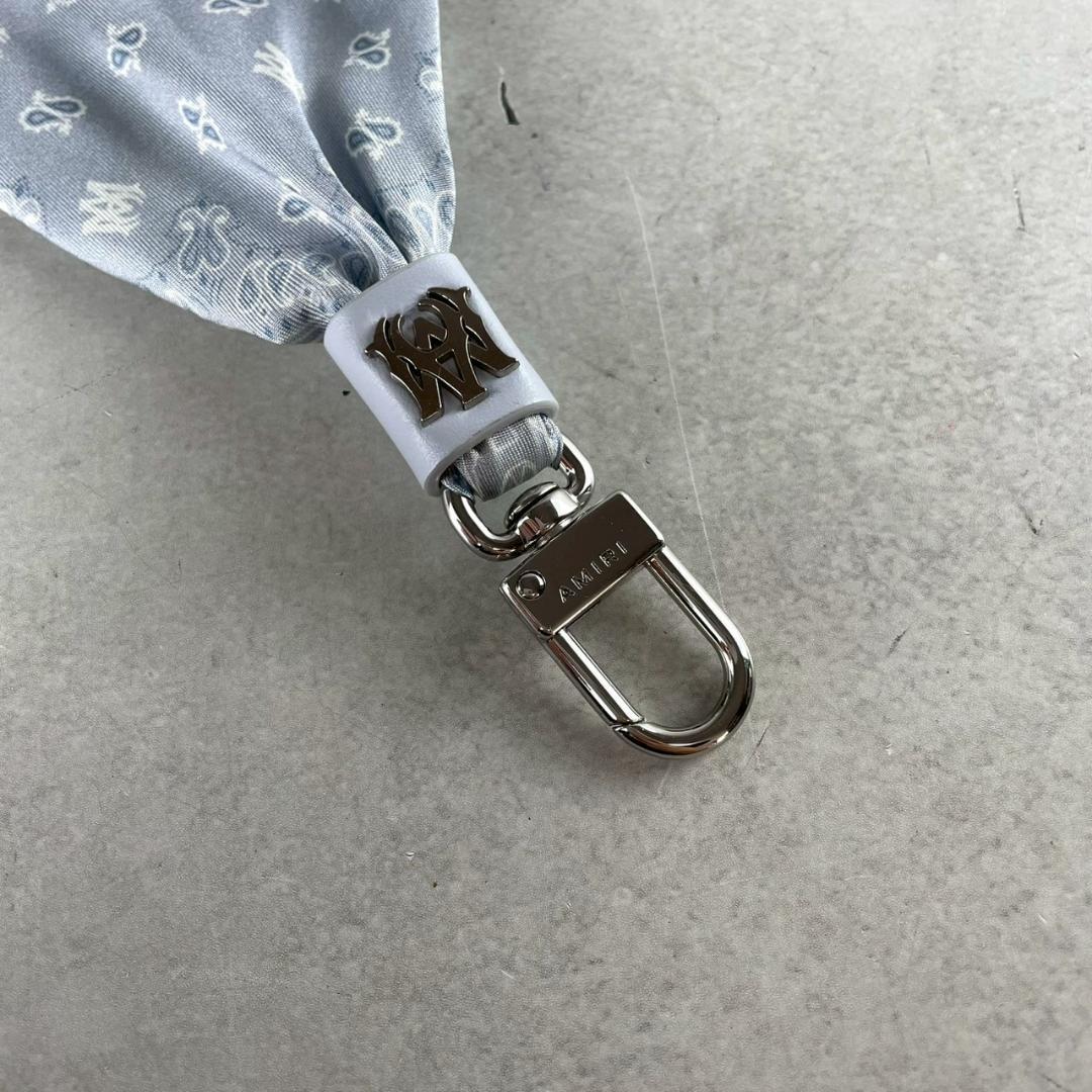 24ss 未使用 アミリ MAロゴ シルク バンダナ スカーフ キーチェーン