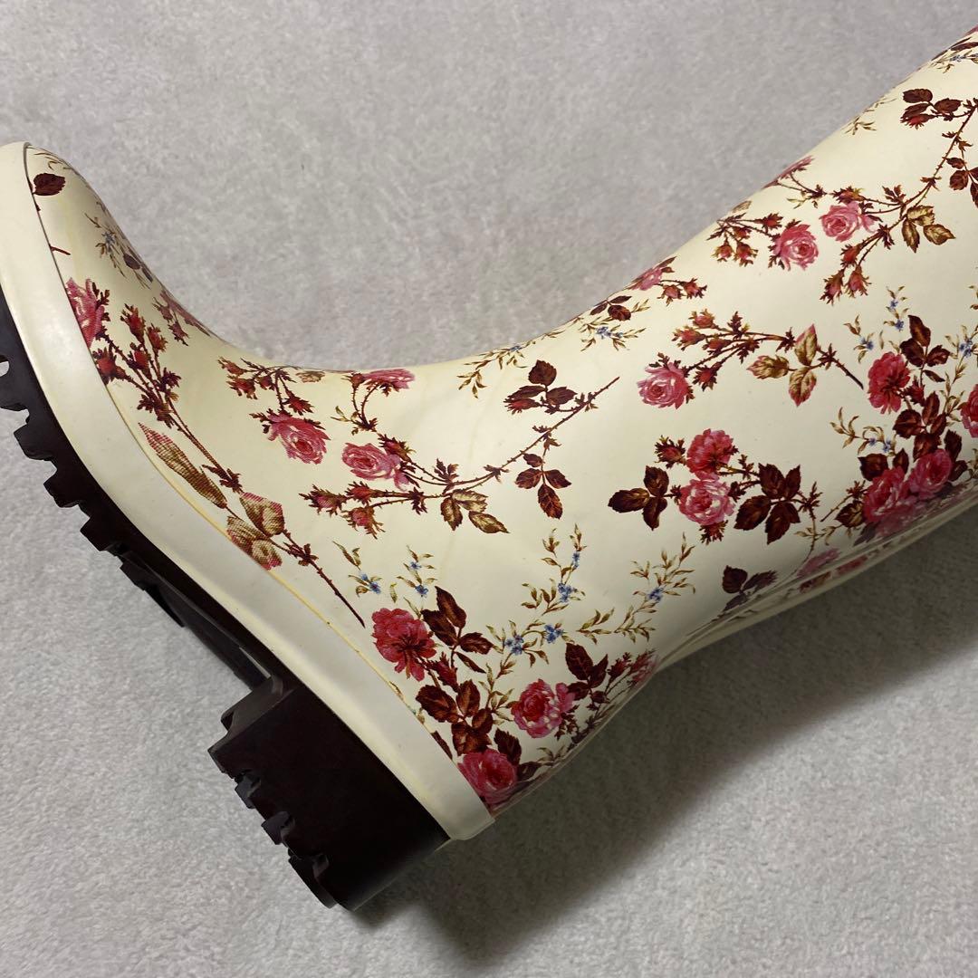 PINK HOUSE レインブーツ シューズ 長靴 花柄 ロング 23.5cm