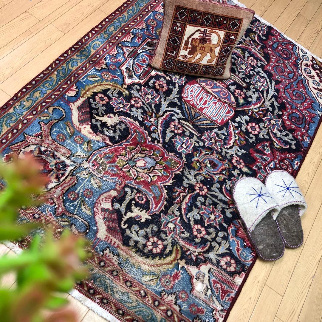 ペルシャ絨毯 ペルシャヴィンテージラグ 155x108 手織り オールド