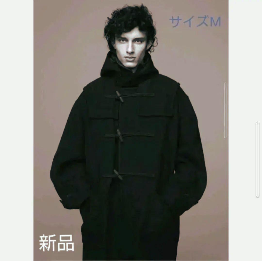 ユニクロ＋Jウールオーバーサイズダッフルコート黒ブラック サイズ M