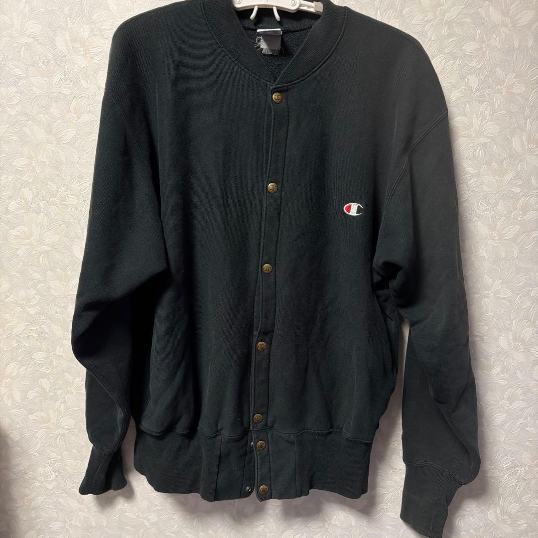 90s Champion スナップカーディガン 刺繍タグ ブラック L - メルカリ