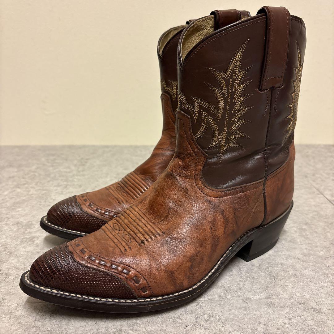 希少 Tony Lama ウエスタンブーツ 刺繍 リザードトゥ Y2K 25EE - メルカリ