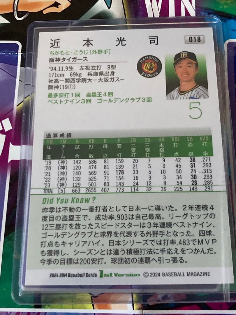 BBM2024 1st 近本光司 スーパーウルトラシークレット 阪神タイガース