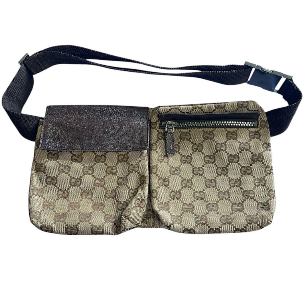 グッチ　ロゴ型押し　GGキャンバス ボディバッグ　ウエストポーチ GUCCI（グッチ） 【超美品】グッチ GG柄 GGキャンバス ボディバッグ