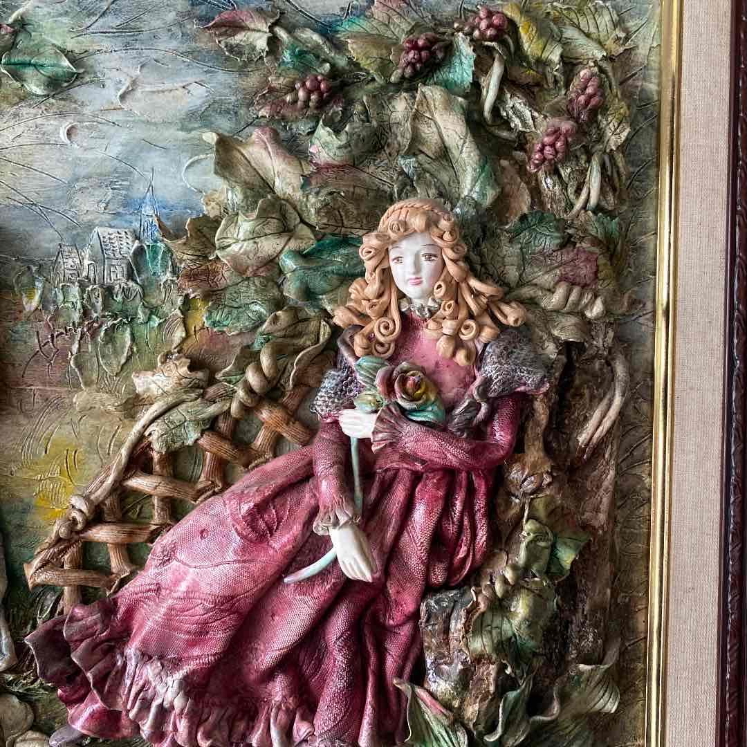 絵画 油絵 粘土細工 ロココ調