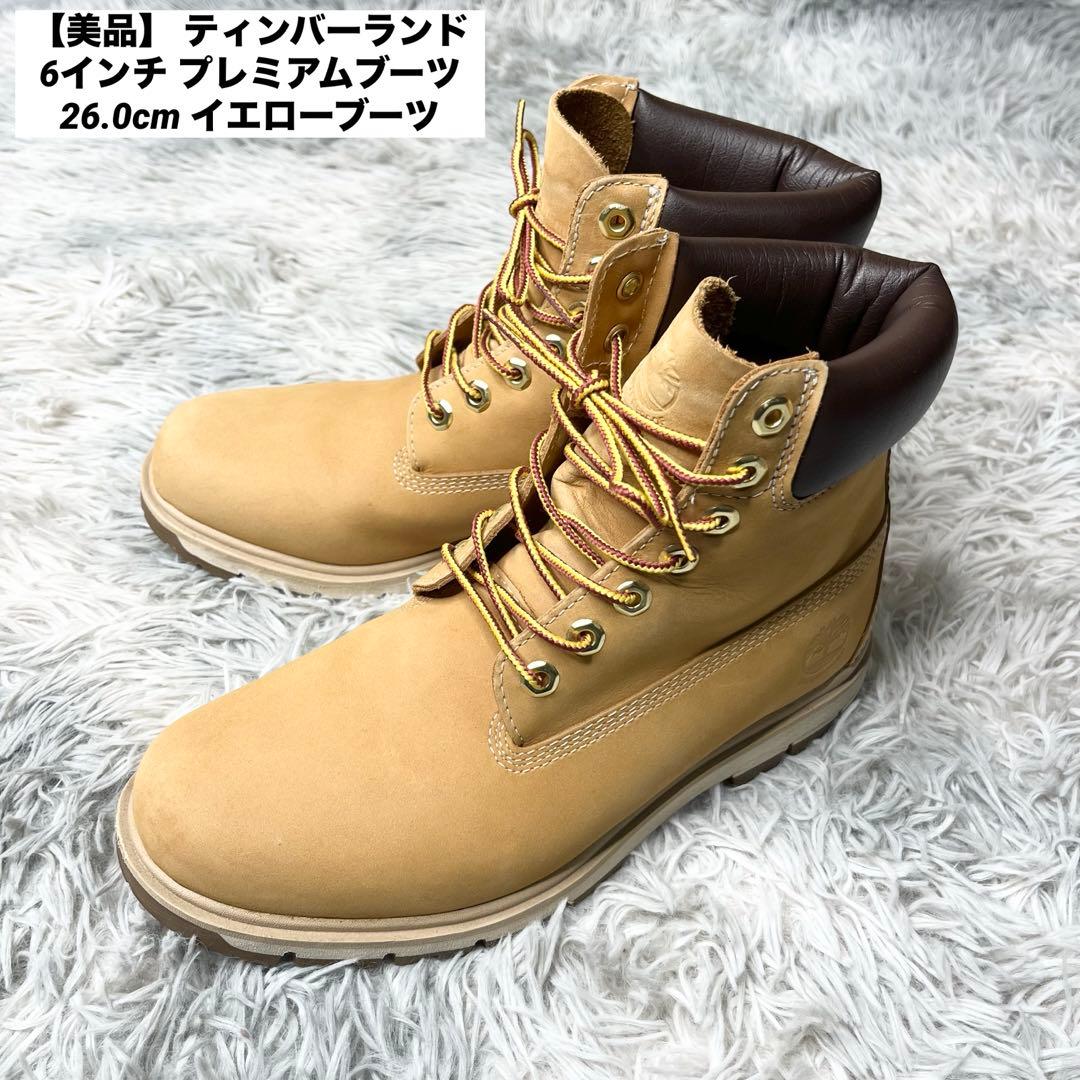 美品】 ティンバーランド 6インチ プレミアムブーツ 26.0cm イエロー