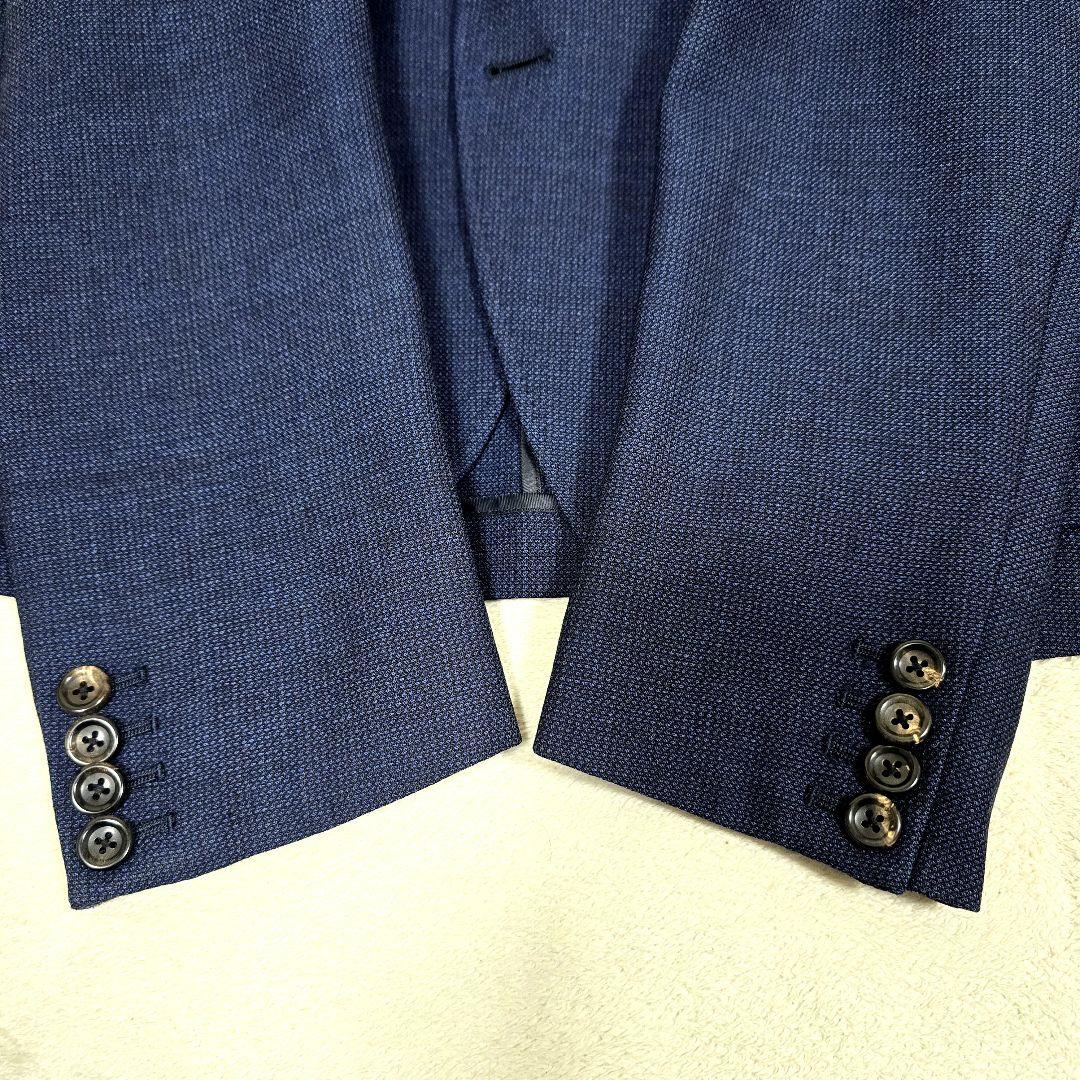 極美品 スーツセレクト セットアップ ビジネス SUPER110s ネイビー L