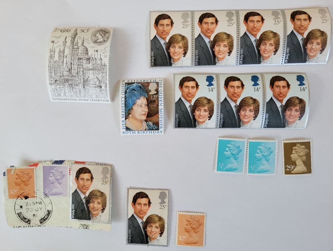 イギリス切手 英国王室記念切手セット 1981年 ダイアナ妃 チャールズ皇