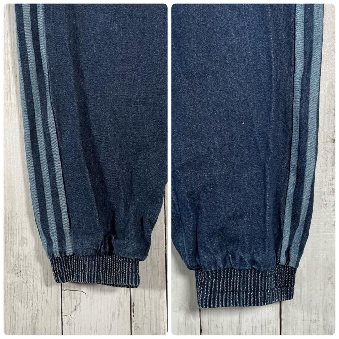 adidas アディダス スリーライン デニムパンツ ジョガー L ブルー