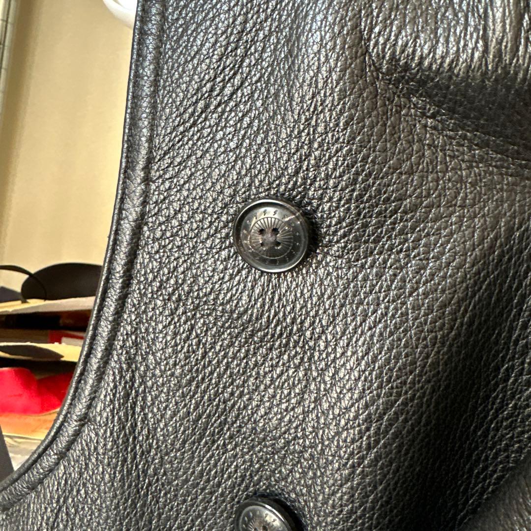 肉厚ゴートレザー製サンプルベスト／本水牛ボタン／REALSIMONS - メルカリ