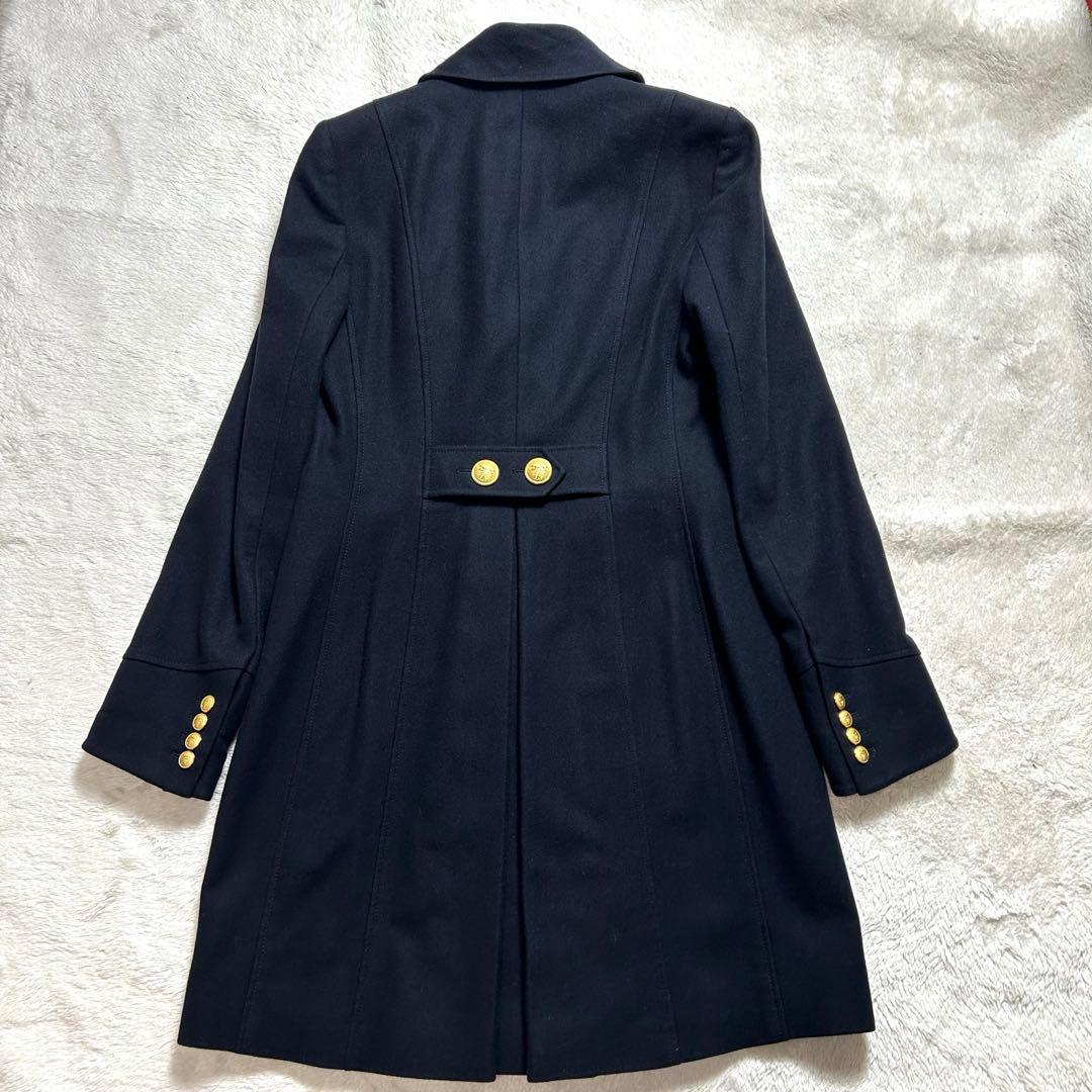 ドゥーズィエムクラス PAUW ウール ナポレオンコート ネイビー 金