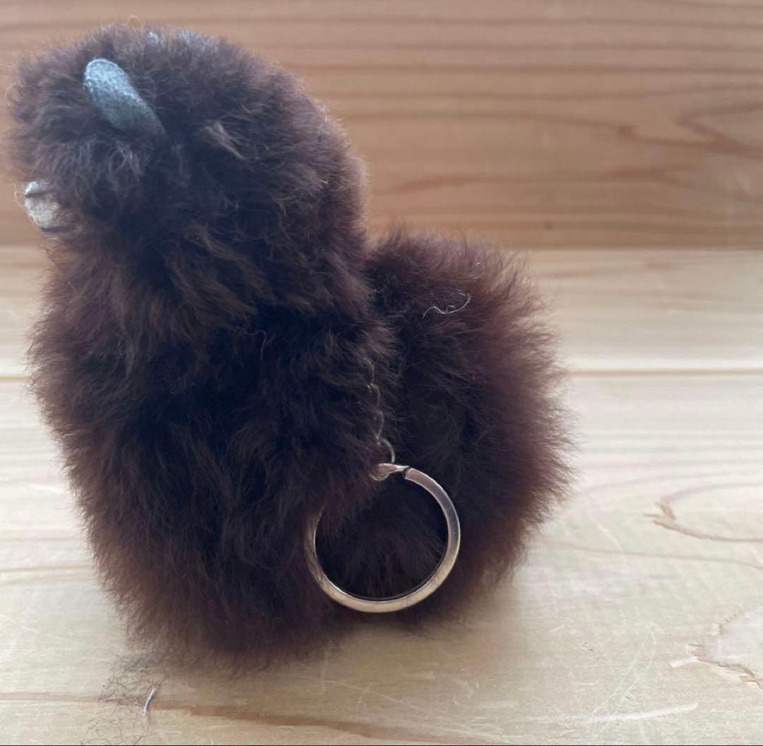 3点アルパカチャーム バッグ用 キーホルダー 天然ベビーアルパカの毛皮