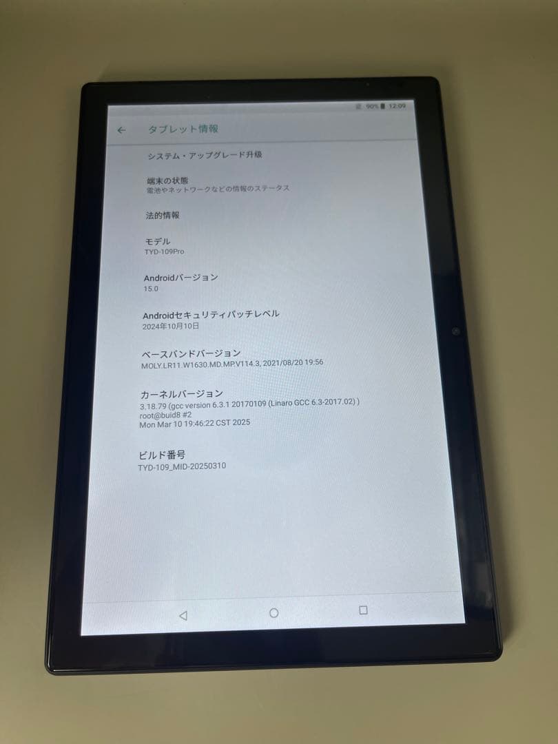 TYD タブレット Android 15 10.1inch 24GB/256GB