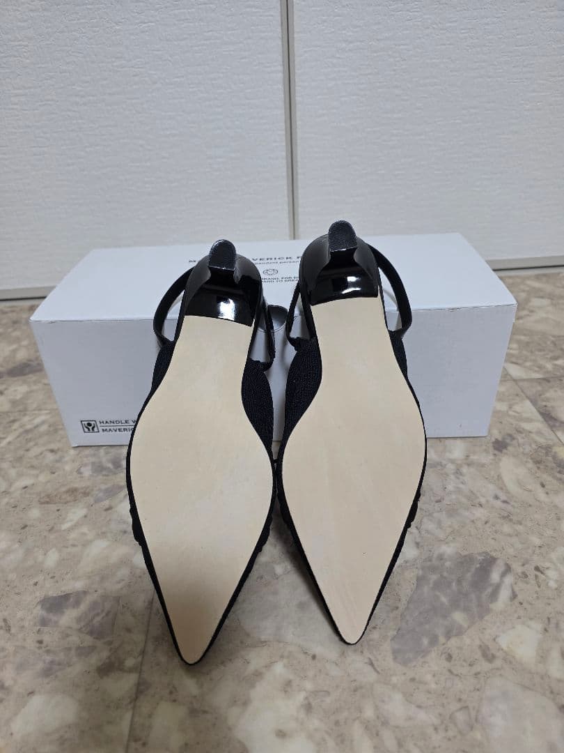 《新品·未使用品》MAISONMAVERICK ニットレースアップミュール