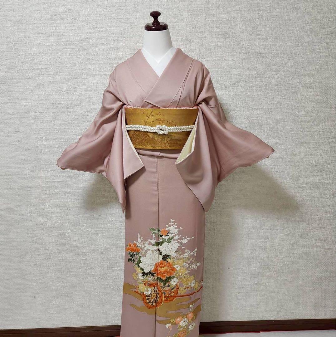 美品 袷 正絹 訪問着 フルセット 4点 S〜M カ②-9 未使用近い - メルカリ