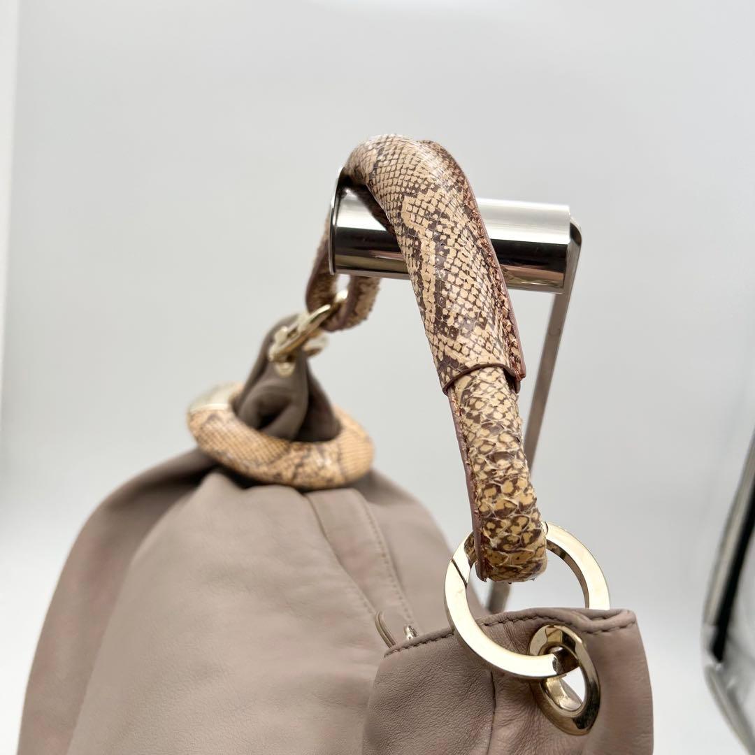 極希少✨ ジミーチュウ ワンショルダーバッグ スカイ レザー パイソン