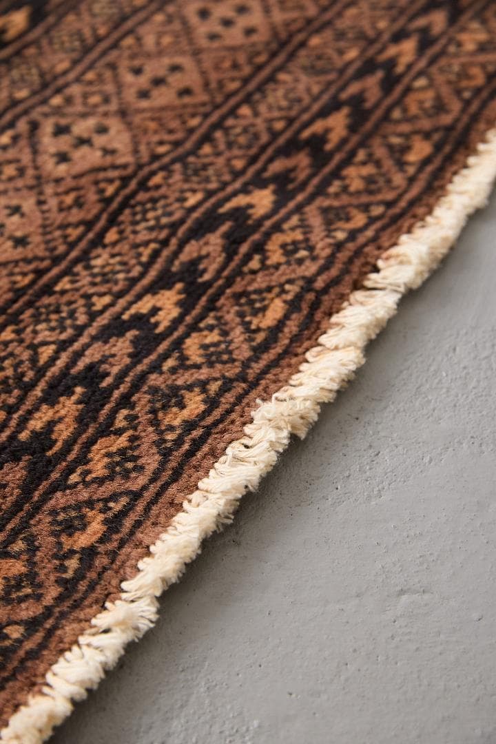 ヴィンテージラグ トライバルラグ ラホール産（119×76cm）青 茶 グレー