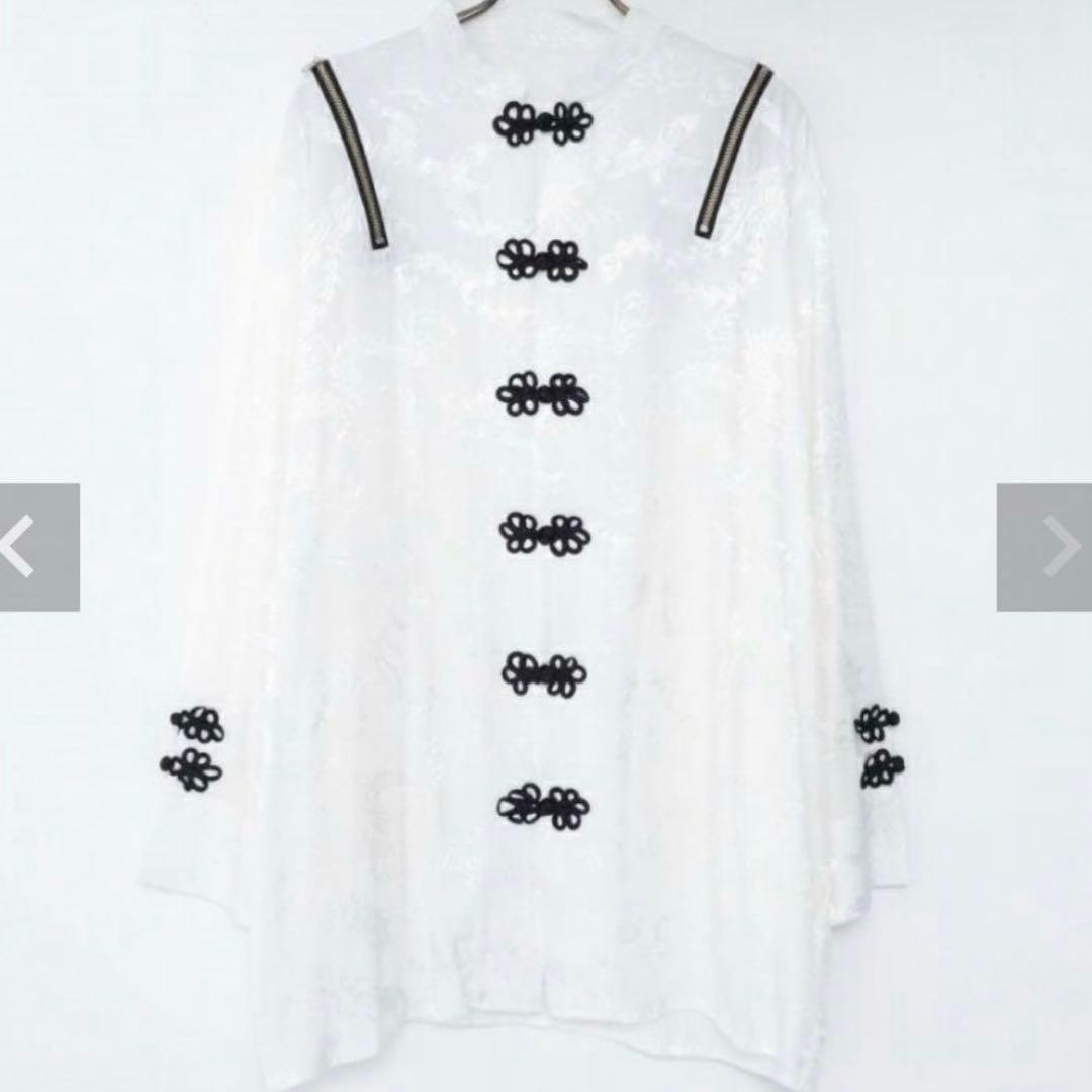 REFLEM【レフレム】ショルダーZIP総柄チャイナシャツ White - メルカリ