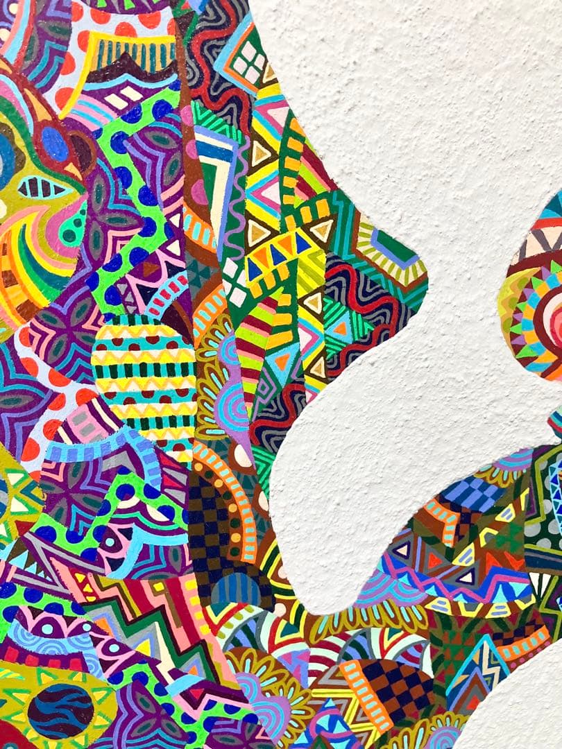 原画 絵画 F30 人物画 アクリル画 現代アート 細密画 大型 一点物