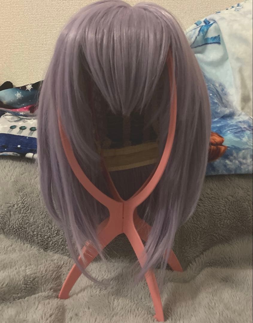 猫又おかゆ コスプレ ウィッグ 紫髪 - メルカリ