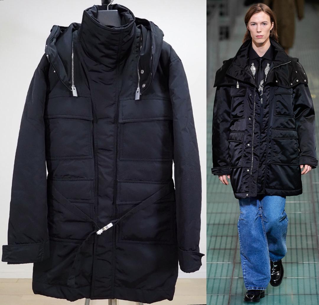 1017 ALYX 9SM アリクス 20AW中綿入りフーデッド比翼コートXS 1017 ALYX 9SM graphic-print Padded Hooded Jacket | Black | FARFETCH