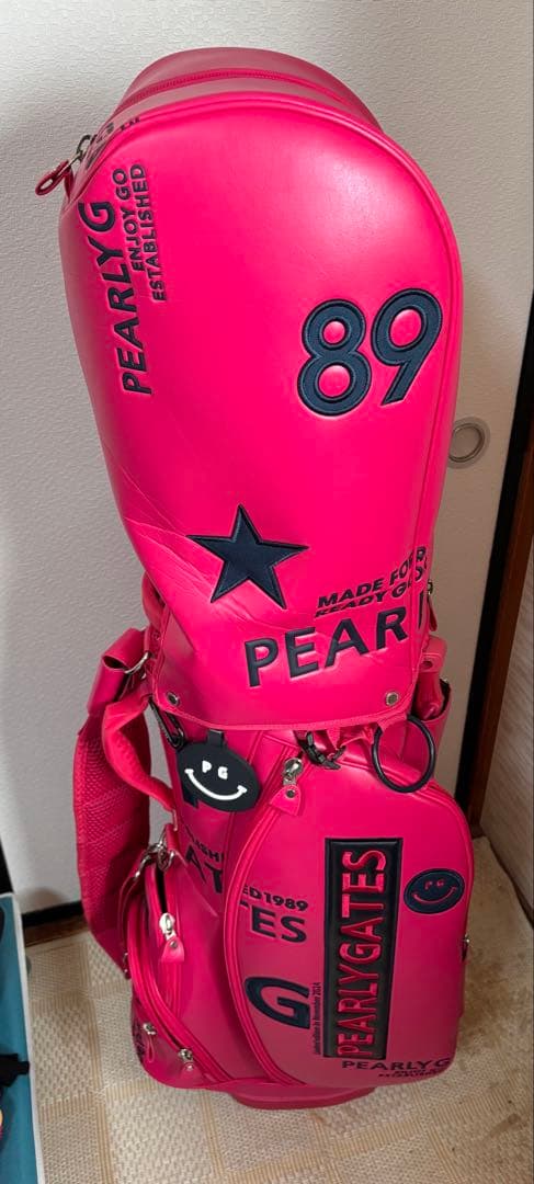 ぴ*ん様 新品 PEARLY GATES キャディバッグ ピンク ゴルフ パーリ PEARLY GATES (パーリーゲイツ) キャディバッグ ピンク スマイル89 6