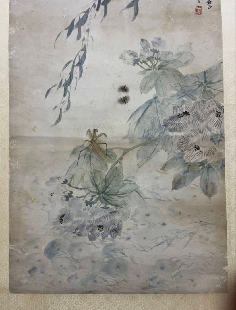 真作】陳康候 花鳥絵 中国書画 紙本肉筆 - メルカリ