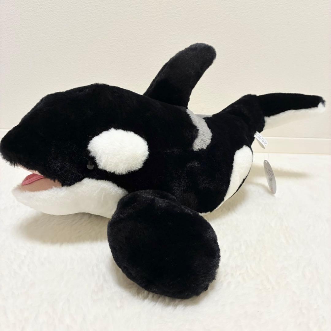 新品】神戸須磨シーワールド ふわふわシャチ ぬいぐるみL 約55×30cm