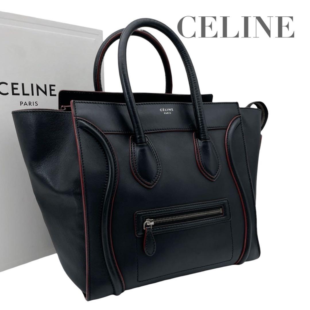 極美品】セリーヌ ラゲージ ミニショッパー ハンドバッグ ブラック