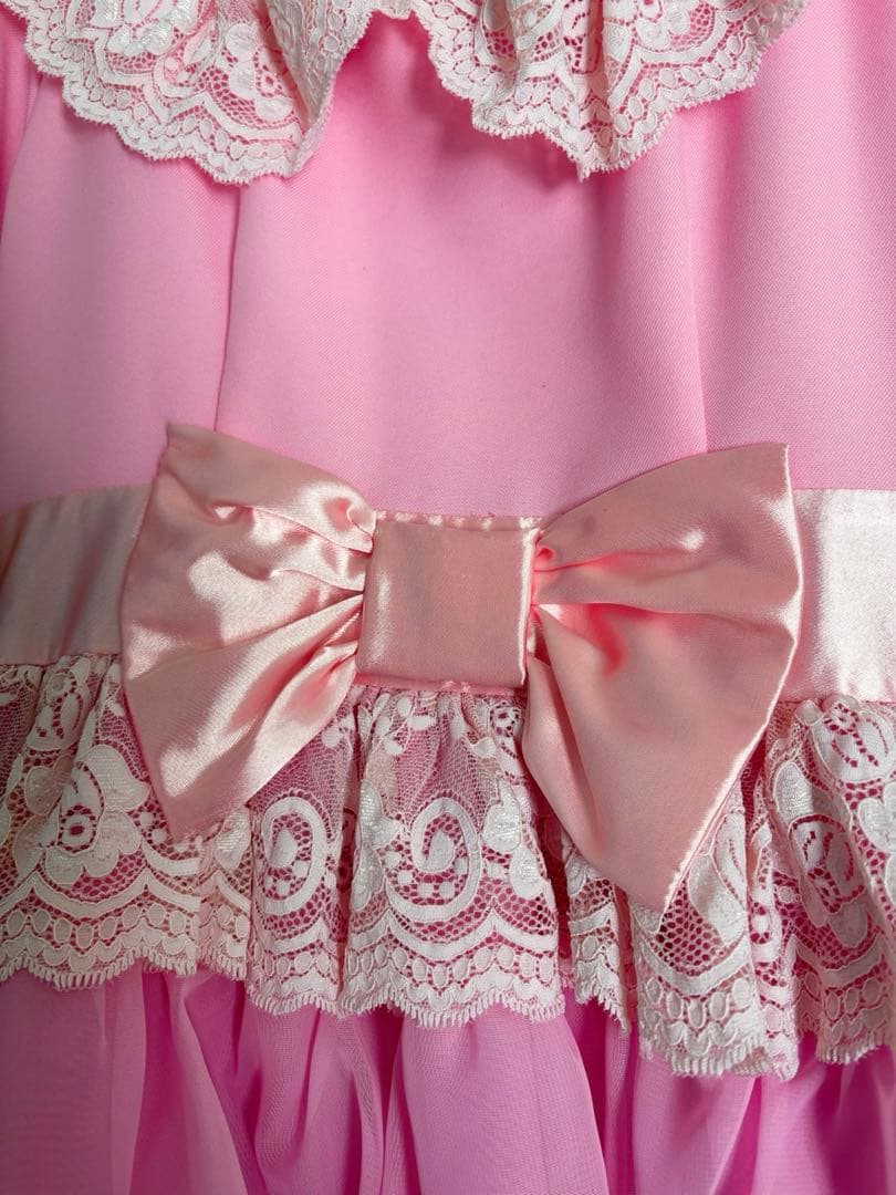 La Pafait ラパフェ ワンピース ピンク リボン 美品 レース ドレス