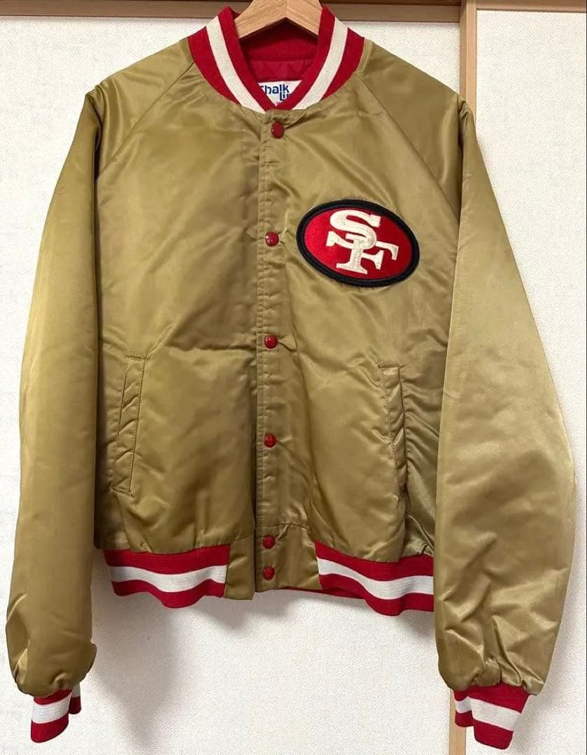 90s chalk line 49ers スタジャンUSA製 長瀬智也着用 - メルカリ