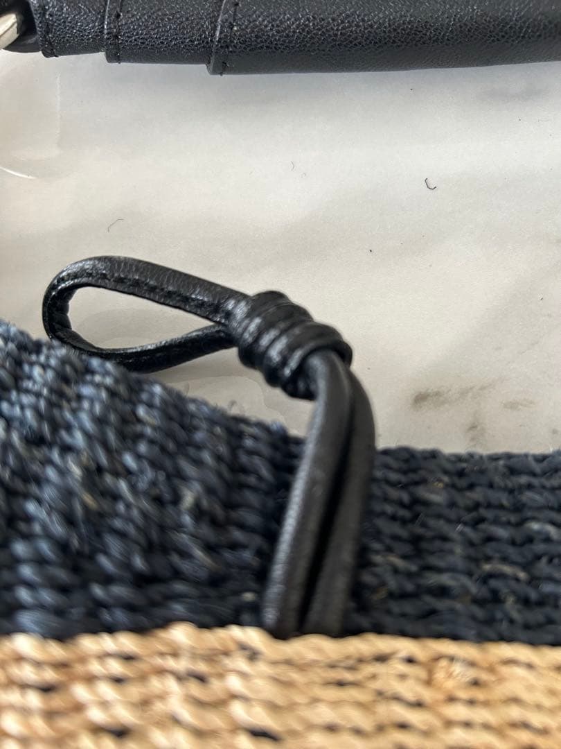 美品 TOFF&LORDSTONE トフ＆ロードストーン ストライプ かごバッグ