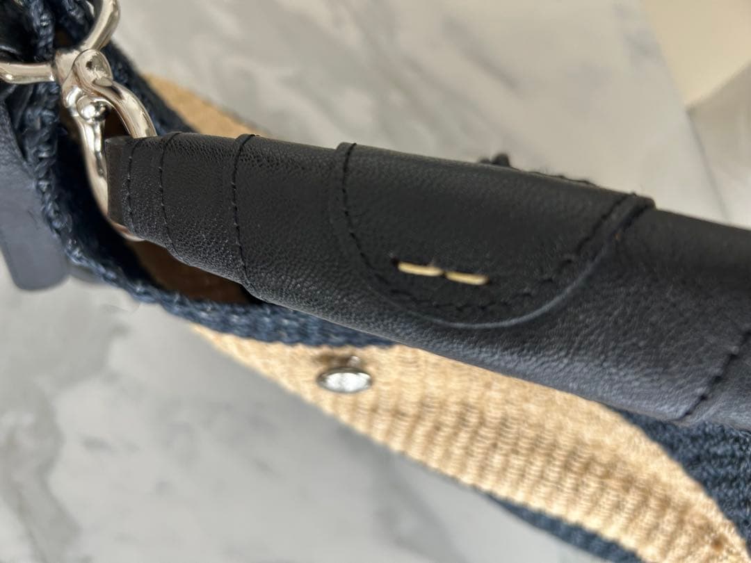 美品 TOFF&LORDSTONE トフ＆ロードストーン ストライプ かごバッグ