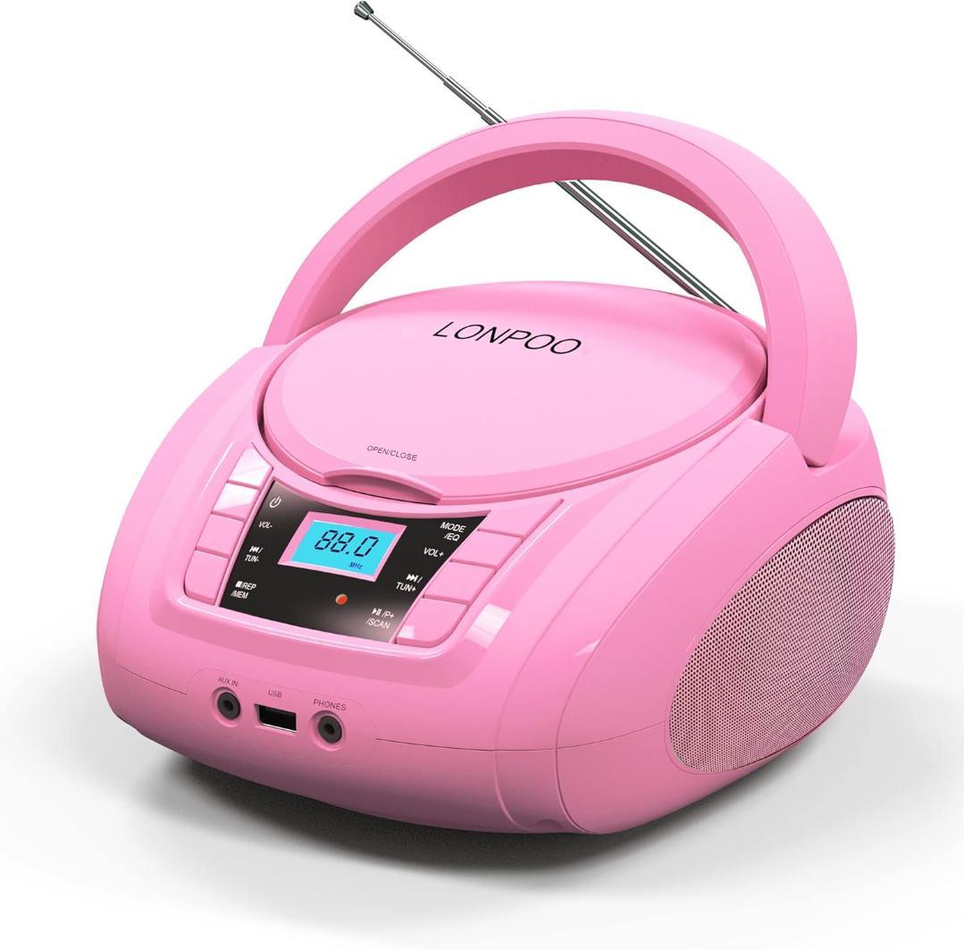 Amazon.co.jp: ステレオ CDプレーヤー FMラジオ MP3再生 USB/AUX入力