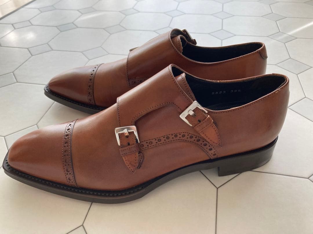 ANTONIO MAURIZI ダブルモンクストラップ 革靴 サイズ391/2 - メルカリ