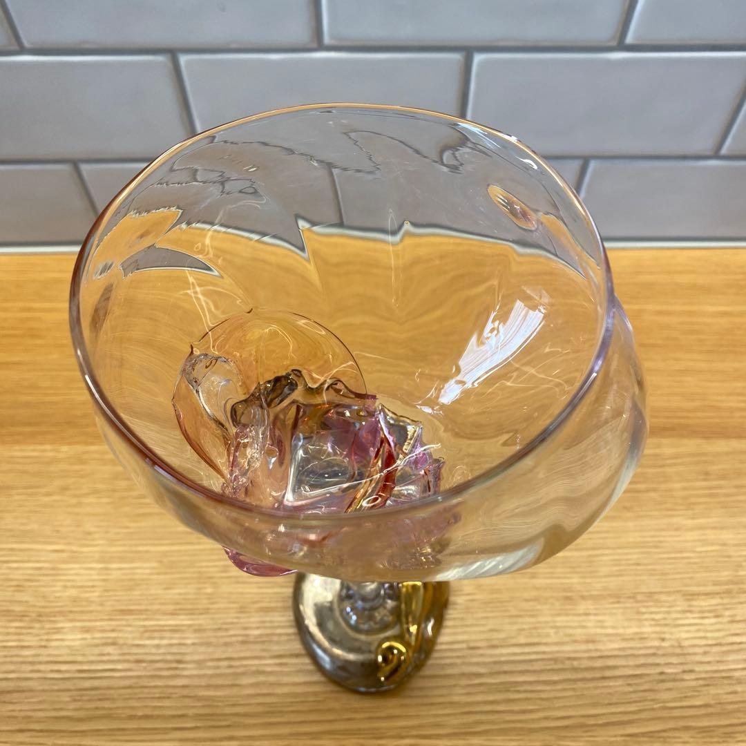 コアガラス 小暮紀一 とんぼ玉 ガラス杯 青 ぐい呑 おちょこ