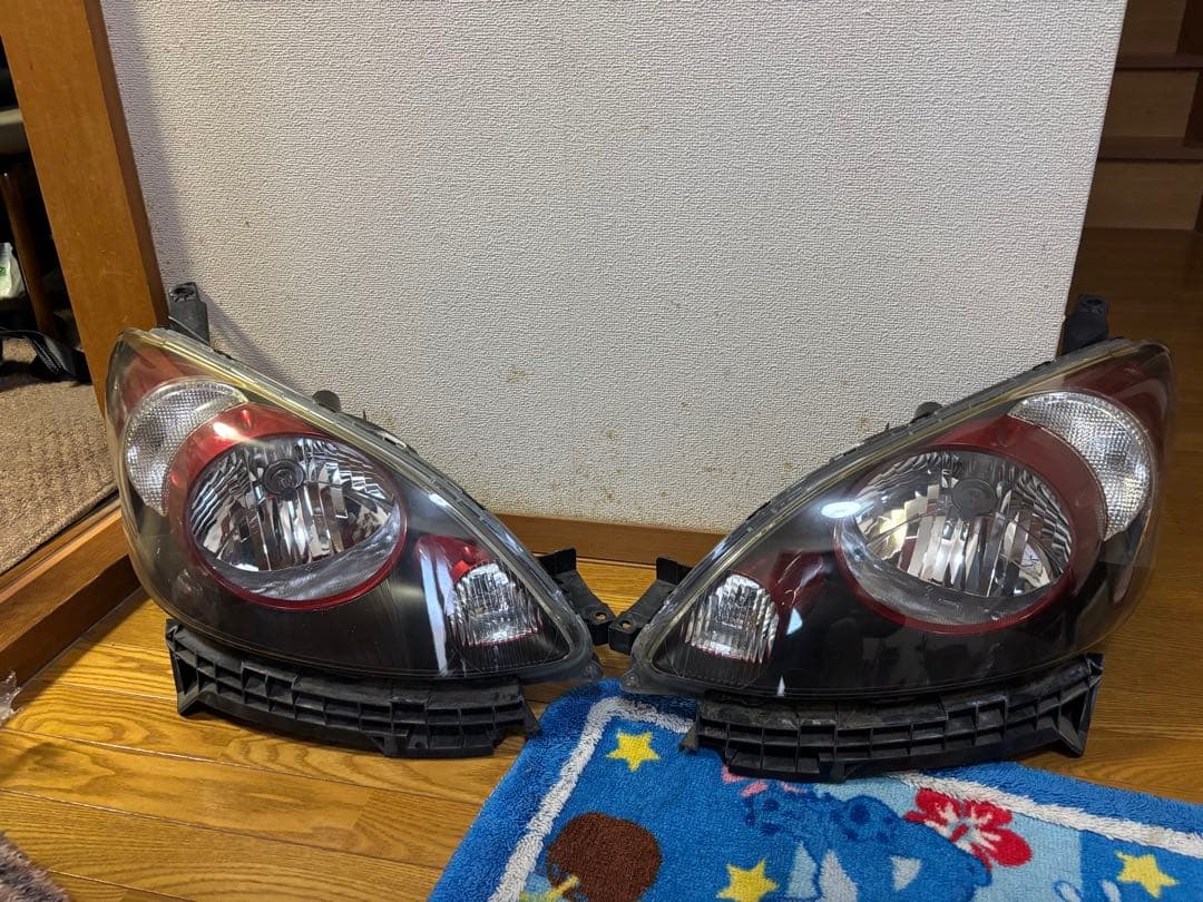 ライフ JB5 JB7 カスタムヘッドライト LED4連イカリング仕様 希少 純正メッキインナー ベース JB5/JB6/JB7