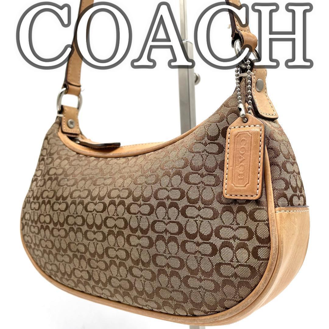 人気】コーチ ショルダーバッグ 三日月 ハーフムーン シグネチャー