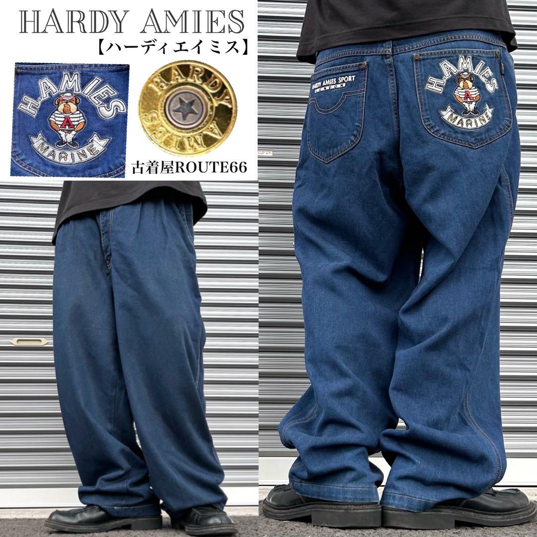 古着 00s HARDY AMIES 極太 ワイド バギー 刺繍 デニムパンツ - メルカリ