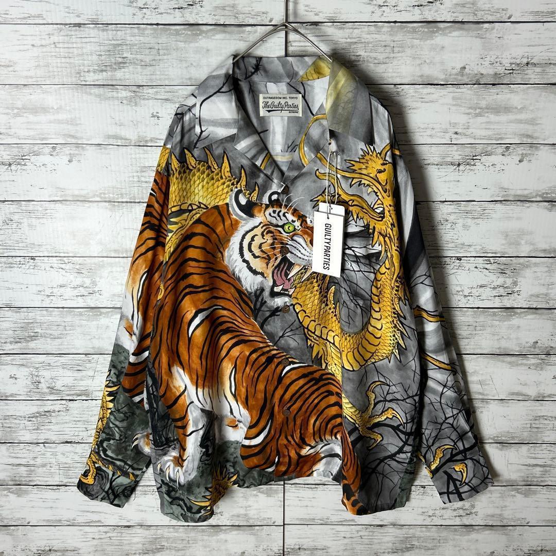 3519M【新品タグ付】ワコマリア☆ 虎 ティムリーハイ 長袖 ハワイアン