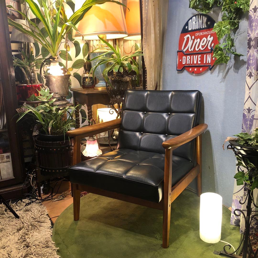 リ*中様 B class カリモク1シーター チェア　ソファー レトロ ブラック カリモク60 Kチェア 1シーター スタンダードブラック［W36140BW