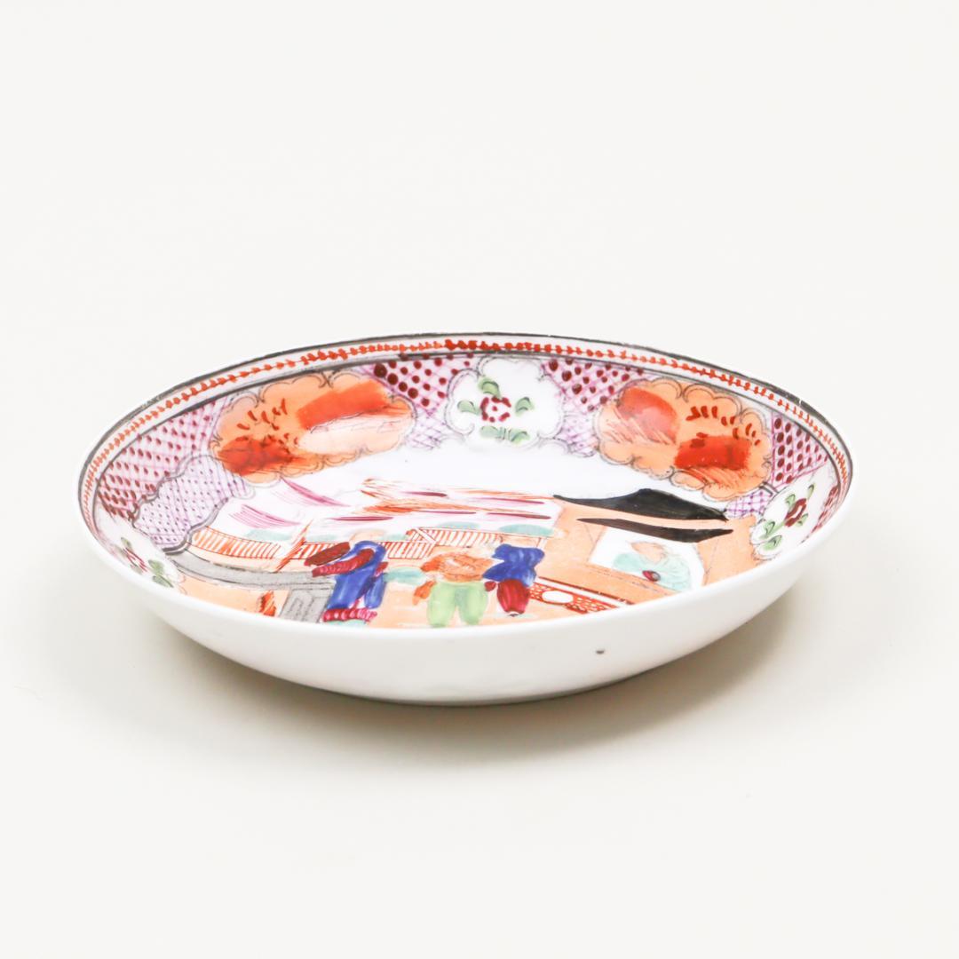 ニューホール 19世紀 イングランド シノワズリ 窓辺の少年 ソーサー