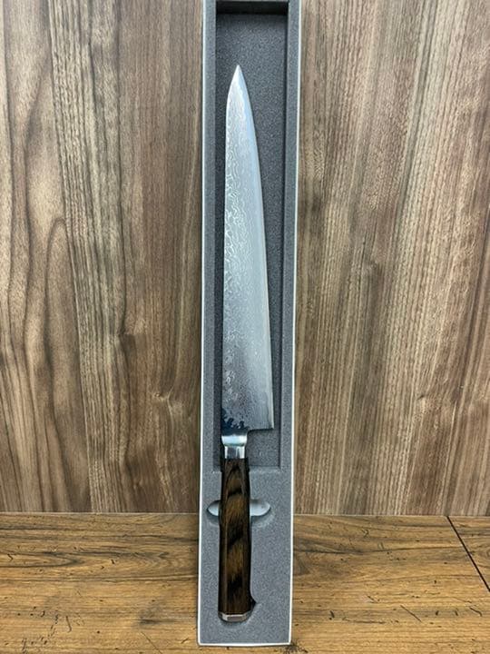 新品未使用】高村刃物 270㎜筋引ダマスカス【日本製和包丁】粉末ハイス