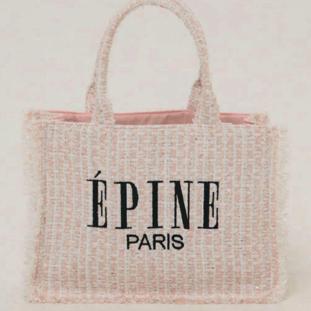 épine ツイードトートバッグ ピンク - メルカリ