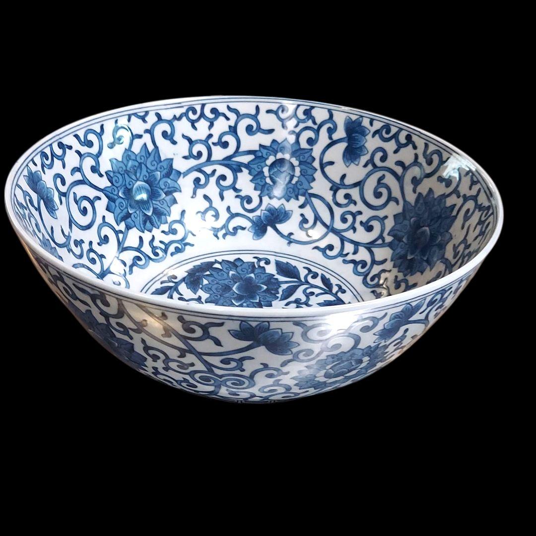 ◇大明嘉靖年製 大鉢/深鉢/陶磁器/陶芸/染付/中国美術/唐物/骨董品