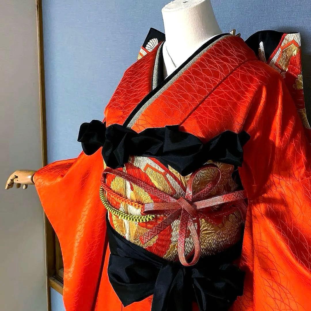 振袖フルセット 紋意匠友禅 艶のある朱色 成人式振袖 振袖 - メルカリ